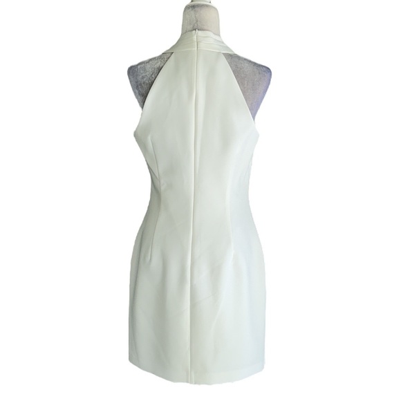 MILLY Ellia Cady Asymmetrical Halter Neck Dress in Ecru - 8 - Picture 8 of 15